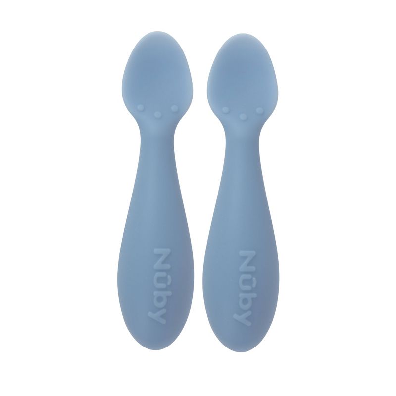 Nuby Silicone Mini Spoons - Blue - 2pk, 1 of 6