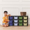 ECR4Kids Streamline 12 Cubby Tray Cabinet with Scoop Front Storage Bins, 3x4, Grey Wash - 4 of 4