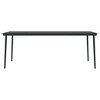 vidaXL Garden Dining Table Black Powder-coated steel, glass - 2 of 4