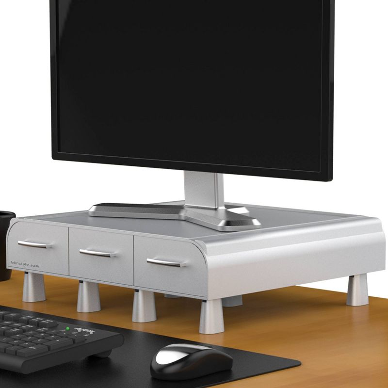 PC Laptop IMAC Monitor Stand Silver - Mind Reader, 4 of 10
