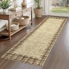 Modern Plaid Runner Rug, Washable Non-Slip Farmhouse Carpet for Hallway, Kitchen, Bathroom & Entryway - 3 of 4