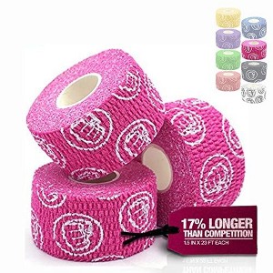 WOD Nation Bulk 3-Pack Weightlifting Hook Grip Tape, Comfortable & Stretchy Athletic Thumb Tape for Exercise (23ft Per Roll)- Pink - 1 of 4