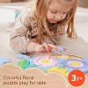 38-Piece Wooden Flower Puzzle Blocks Set, Stacking Developmental Toy for Kids Ages 3+ - 2 of 4
