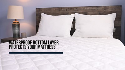 Queen White Waterproof Hypoallergenic Mattress Pad