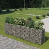 vidaXL Rectangular Gabion Raised Bed in Galvanized Steel - Sturdy and Durable Flower or Plant Bed - Weather-Resistant and Rustproof - Large Size - 2 of 4