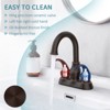 Gulches Crescent Moon Style Oil Rubbed Bronze Bathroom Faucet, 2-Handle, 360° Rotating Spout, 4-inch Centerset with Pop-Up Drain - 2 of 4