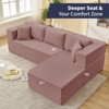 Mjkone W106'' Modern 2-Piece Free Combination Corduroy Upholstered L-Shaped Modular Sectional Sofa With Right Chaise And Pillows - 4 of 4