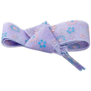 INSPIRE CHIC Flower Prints Flat Chiffon Colorful Shoe Laces 1 Pair - 1 of 4