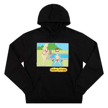 Beavis & Butt-Head Hey Baby Long Sleeve Black Hooded Sweatshirt