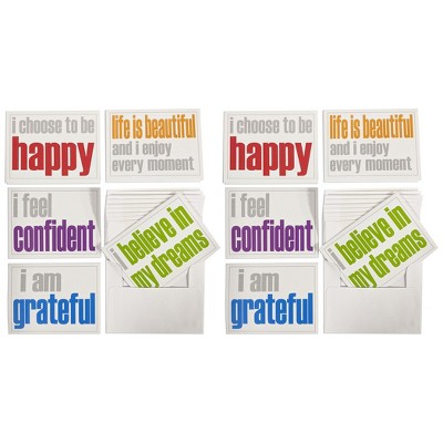 Inspired Minds Note Cards with Envelope, Confidence Booster Set, 10 Per Set, 2 Sets