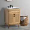 JONATHAN Y VAN1008 Javer 20 in. W x 18 in. D x 33 in. H Rattan Modern Farmhouse 2-Shelf Bath Vanity Cabinet Only (Sink Basin not Included), Oak - 2 of 4