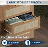 6 Drawer Dresser for Bedroom, Wide Rattan Dresser, Wooden with Gold Handles, Farmhouse Tv Stand Entryway Table, Modern Chest of Drawers for room - 4 of 4