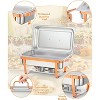 2/4/6-Pack 8QT Gold Stainless Steel Chafing Dish Set - Buffet Food Warmers with Lid Holder, Ideal for Catering, Weddings & Parties - 4 of 4