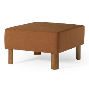 Maven Lane Lena Contemporary Upholstered Ottoman with Refined Wood Finish - 1 of 4