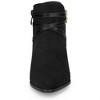 Allegra K Women's Round Toe Buckle Decor Cross Strap Block Heels Ankle Boots - 3 of 4