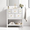 Mshliw 30'' Bathroom Vanity with Ceramic Sink, Solid Wood Frame Freestanding Storage Cabinet with 5 Drawers, Single Vanity Set - 2 of 4