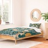 Deny Designs Twin/Twin Extra Long Avenie Unicorn Damask Duvet Cover and Pillow Shams Turquoise Gold: Abstract Pattern, Machine Washable - 3 of 4