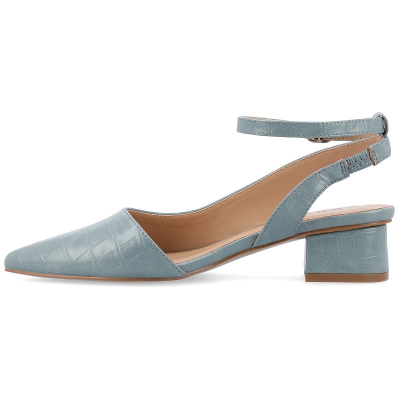 Journee Collection Womens Medium and Wide Width Keefa Pointed Toe Low Block Heel Pumps, 3 of 11