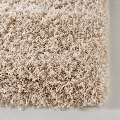 Cozy Laguna Beige 4' x 6' Plush Shag Area Rug
