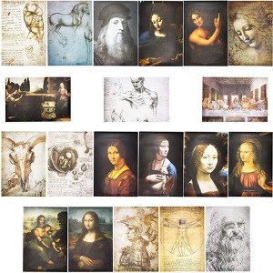 20 Packs Leonardo da Vinci Posters Wall Art Print Poster for Home Office Apartment Dorm Wall Decoration, 20 Designs, 13 x 19 inches - 1 of 4