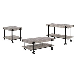 3pc Huntingdale Industrial Coffee Table Set - miBasics - 1 of 4