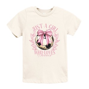 The Juniper Shop Just A Girl Who Loves Soccer Coquette Youth Short Sleeve Tee - 1 of 4