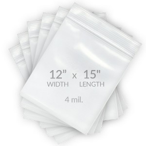 UOFFICE 500 Reclosable Clear Poly Bags 12"x15",  4 Mil Resealable Bags - 1 of 4