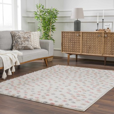 Hauteloom Cansu Pink & Cream Dotted Area Rug