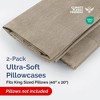 Ultra Soft Solid Pillowcases Set of 2 - Breathable & Comfortable Pillow Covers - CGK Linens - 2 of 4