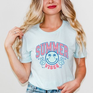 Simply Sage Market Summer Vibes Peace Happy Face Short Sleeve Tee - 1 of 4