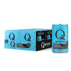 Q Mixers Club Soda, Premium Cocktail Mixer - 7.5 Fl oz Can (Pack of 24) - 1 of 4