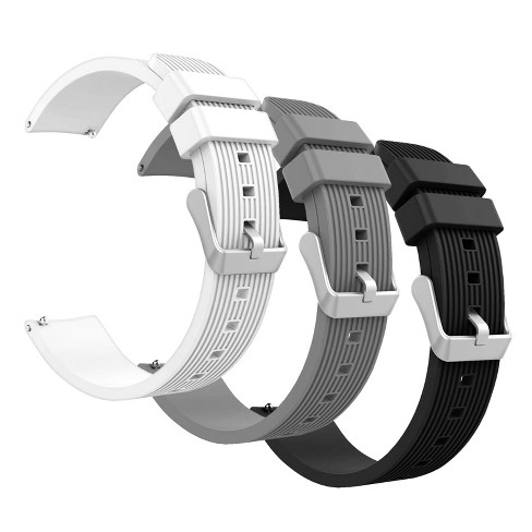 Insten 3 Pack Band For Samsung Galaxy Watch 4 40mm 44mm 4 Classic 42mm 46mm Watch 3 41mm Active 2 Replacement Wristbands mm Black White Gray Target