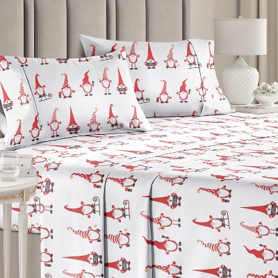4 Piece Christmas Pattern Sheet Set - Soft, Wrinkle-Resistant Holiday Bedding - CGK Linens