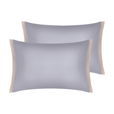 Unique Bargains Envelope Closure Cooling Soft Satin Polyester Pillowcases Queen 20"x30" 2 Pcs