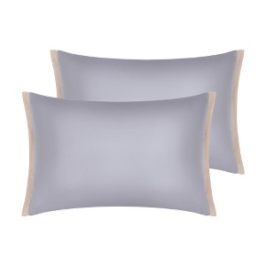 Unique Bargains Envelope Closure Cooling Soft Satin Polyester Pillowcases Queen 20"x30" 2 Pcs - 1 of 4