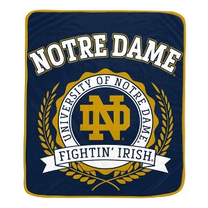 NCAA Notre Dame Fighting Irish Crest Ultra Soft Blanket - 1 of 2