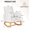 VECELO Modern Upholstered Rocking Chair with Padded Seat & Solid Wood Base, Linen Rocker Armchair for Living Room, White/Gray - 2 of 4