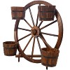 Grungis Wooden Planters Bed for Outdoor Plants,Wagon Flower Planter Pot Stand with Wheels for Garden Porch and Patio - 2 of 4