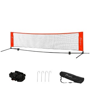 NAYSAYE Sport Net and Rebounder Portable Soccer Tennis Pickleball Badminton Mini Tennis Training Net for Backyard, Black and Red, - 1 of 4