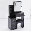 Ridstar 29.2 in. W Small Space Left Bedside Cabinet Vanity Table with Cushioned Stool For Small Space-Black - 3 of 4