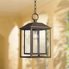 Franklin Iron Works Mission Outdoor Ceiling Light Hanging Bronze 16 3/4" Textured Glass Lantern for Exterior House Porch Patio - image 2 of 4