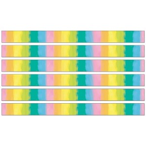 Happily Ever Elementary Creatively Inspired Watercolor Straight Borders, 36 Feet Per Pack, 6 Packs - 1 of 3