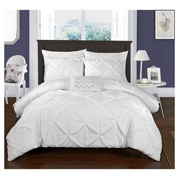 Whitley Pinch Pleated & Ruffled 8 Piece Duvet Cover Set - Chic Home Design™