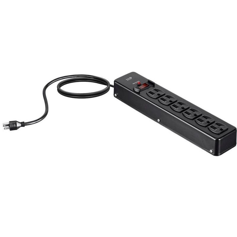 Monoprice Heavy Duty 6 Outlet Metal Surge Power Strip - Black With 6 Feet Cord | 540 Joules, 2 of 7