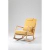 Rocking Chair Upholstered Fabric Rocking Armchair Indoor with High Backrest, Glider Chairs and Lumbar Pillow - 3 of 3