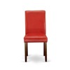 East West Furniture Abbott 35" Leather Dining Chairs in Mahogany/Red (Set of 2) - 4 of 4