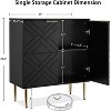Kitchen Buffet Cabinet, 58" Sideboard Cabinet, Storage Cabinet with Doors, Modern Coffee Bar for Kitchen, Dining Room, Hallway, Entrance, Black - 2 of 4