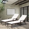 Costway Set of 2 Patio Rattan Chaise Lounge Chair Outdoor Reclining Chaise Sun Lounger Red/Turquoise - 4 of 4