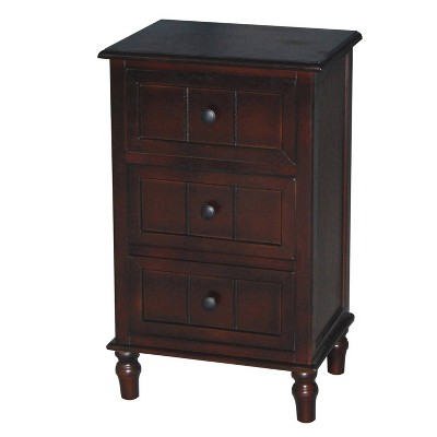 hafley three drawer end table