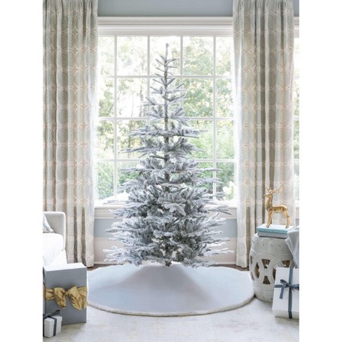 King Of Christmas 8' King Noble Flock Artificial Christmas Tree Unlit ...